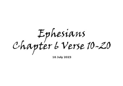 Ephesians Chapter Verses Ridgeway Community Church