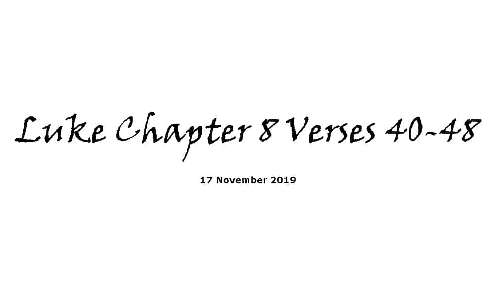 Reading -17-11-19 - Luke Chapter 8 Verses 40-48