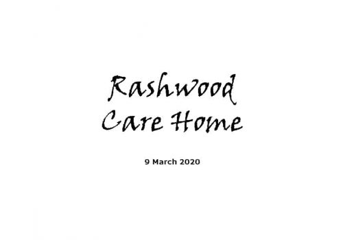 Rashwood Care Home Service - 9-3-20