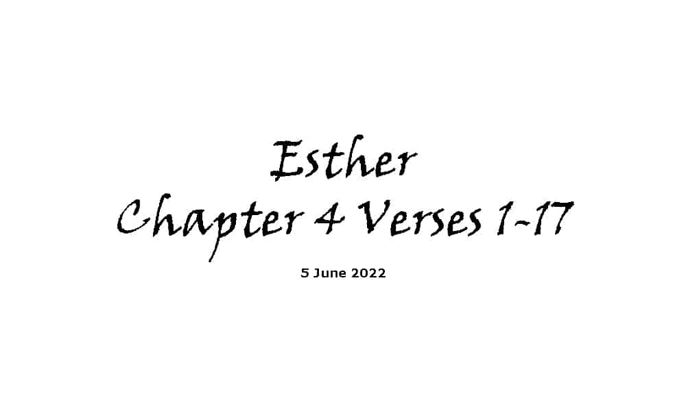 Esther Chapter 4 Verses 1-17