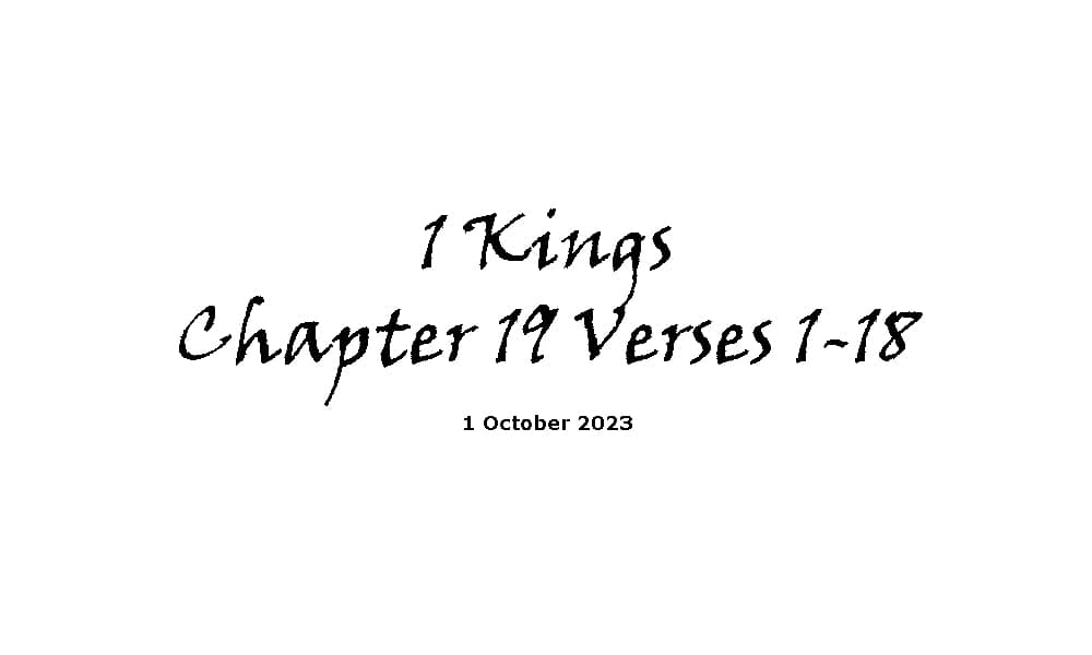 1 Kings Chapter 19 Verses 1-18