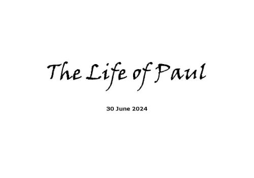 The Life Of Paul