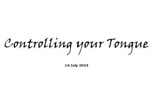 Controlling Your Tongue
