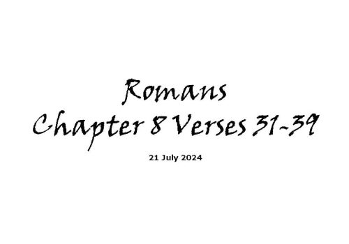 Romans Chapter 8 Verses 31-39