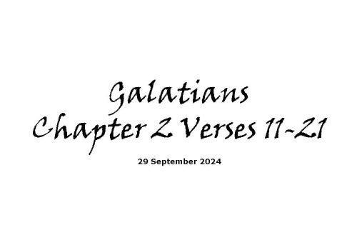 Galatians Chapter 2 Verses 11-21