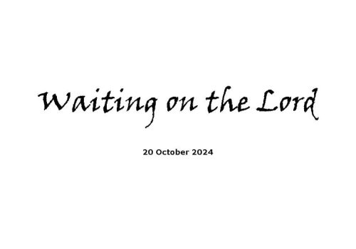 Waiting On The Lord