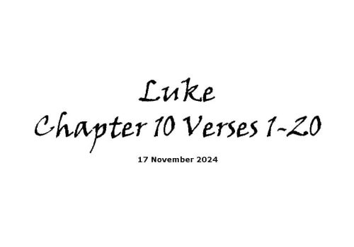 Luke Chapter 10 Verses 1-20