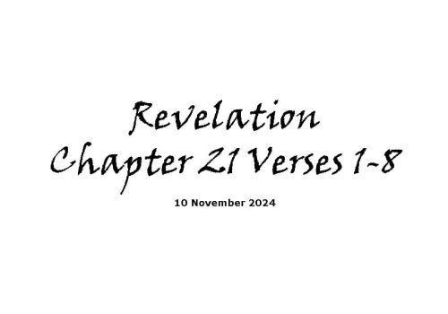 Revelation Chapter 21 Verses 1-8