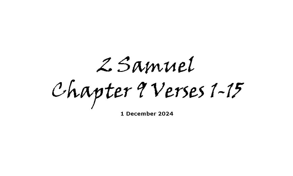 2 Samuel Chapter 9 Verses 1-13