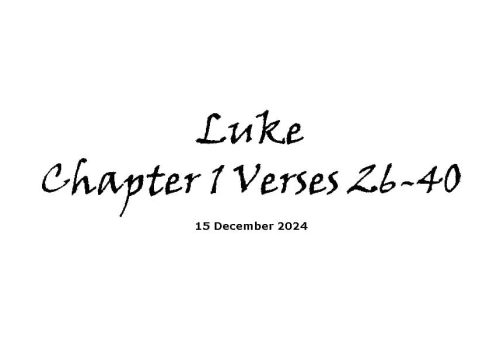 Luke Chapter 1 Verses 26-40