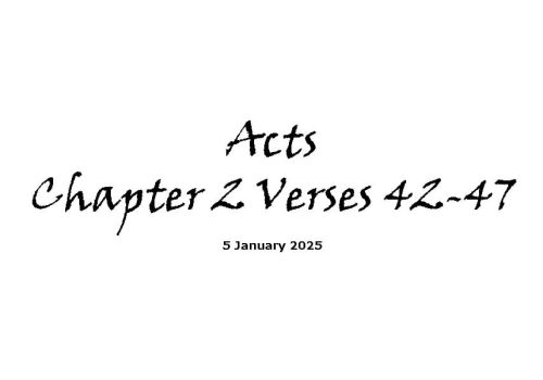 Acts Chapter 2 Verses 47-47