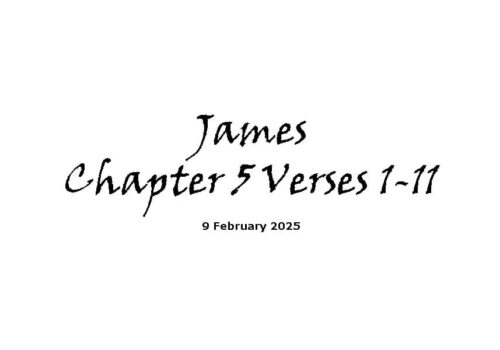 James Chapter 5 Verses 1-11