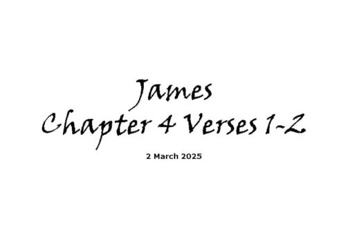 James Chapter 4 Verses 1-2