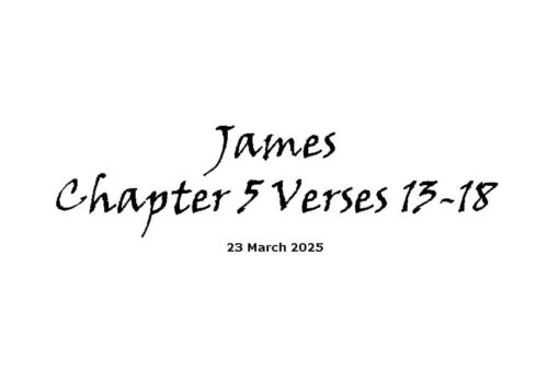 James Chapter 5 Verses 13-18