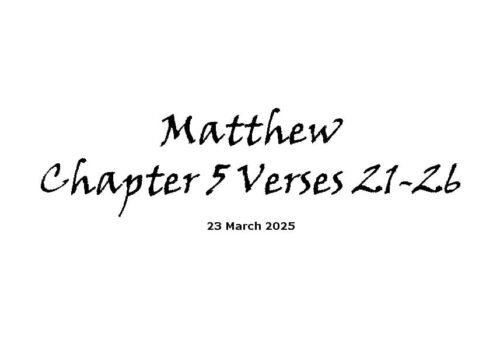 Matthew Chapter 5 Verses 21-26